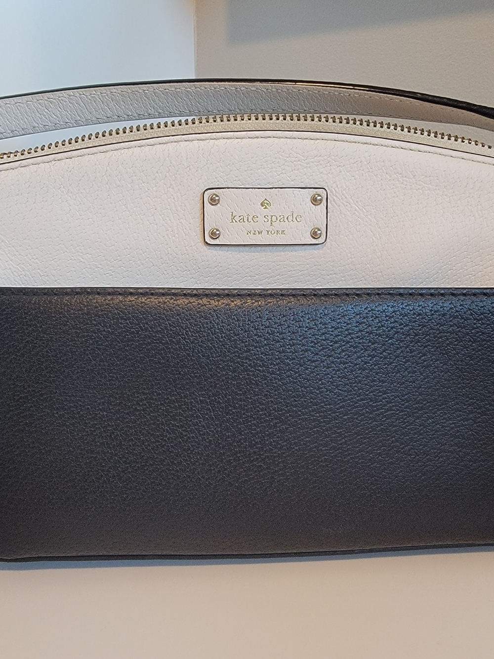 kate spade Two-Tone Black and White Leather Shoulder Bag